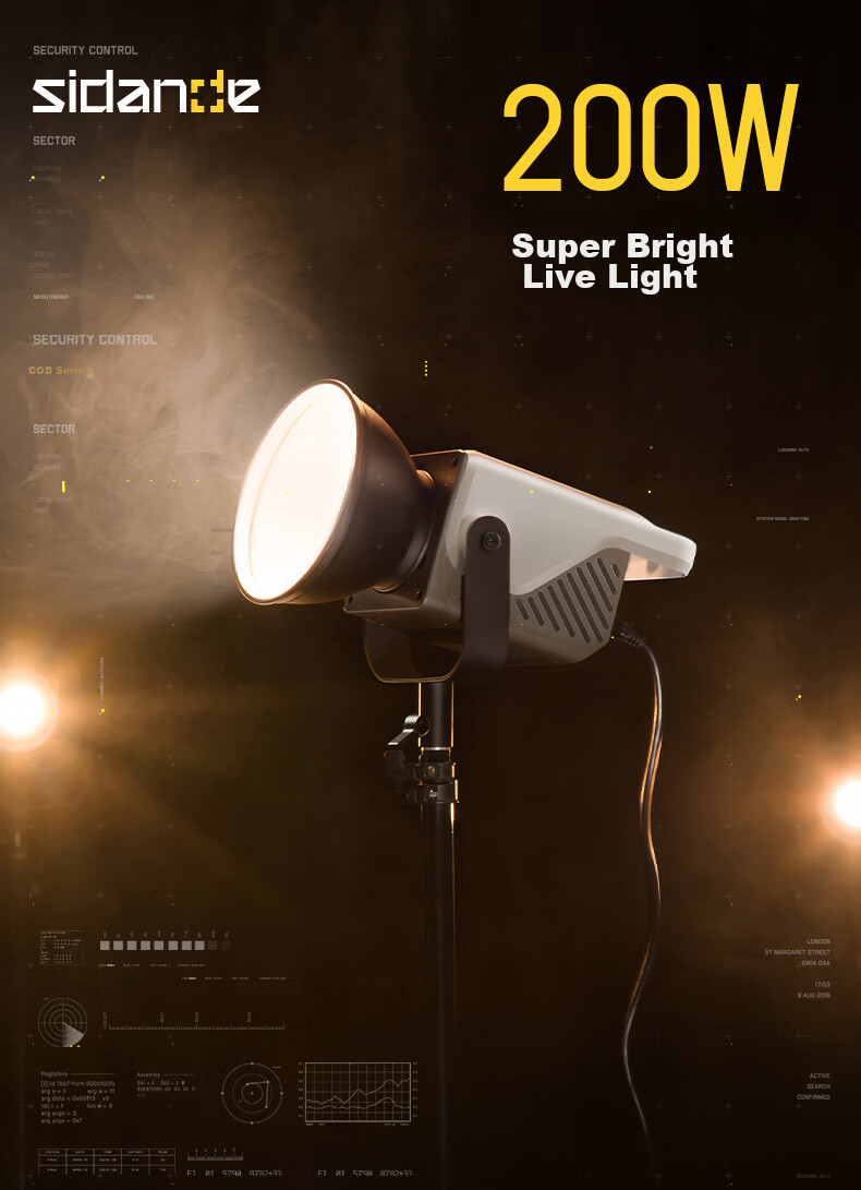 Sidande Guangyu 200W Live Streaming Fill Light, Photography Light, COB Constant Light, Adjustable Dual Color Temperature, Professional Studio Live Streaming Room Lighting Kit, 30*140 Long Softbox Set 1