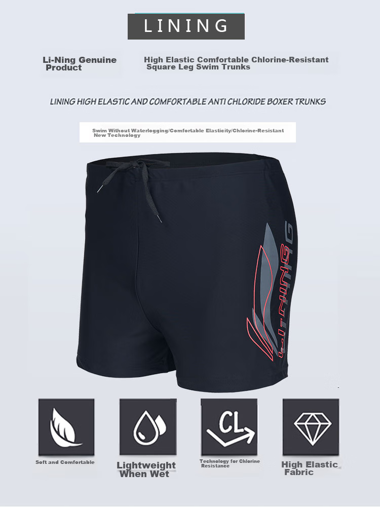 Li-Ning Men's Professional Chlorine-Resistant Swim Trunks, Quick-Drying, Anti-Embarrassment, Chlorine-Resistant Swim Shorts, Form-Fitting Hot Spring Resort Swimwear 11