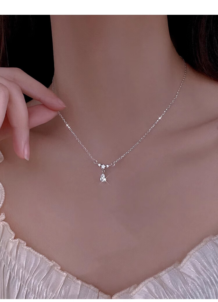 Dijing 999 Pure Silver Necklace for Women Birthday Gift Girlfriend Pendant Clavicle Chain Elegant Minimalist Jewelry 1