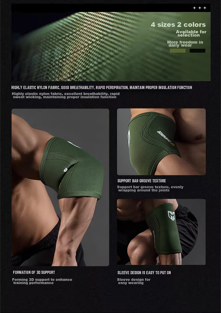 Gingpai Sport Fitness Elbow Pad, Bench Press Strength Training, Professional Equipment for Weightlifters, Specialized Joint Movement, Haque Green, Size L 3