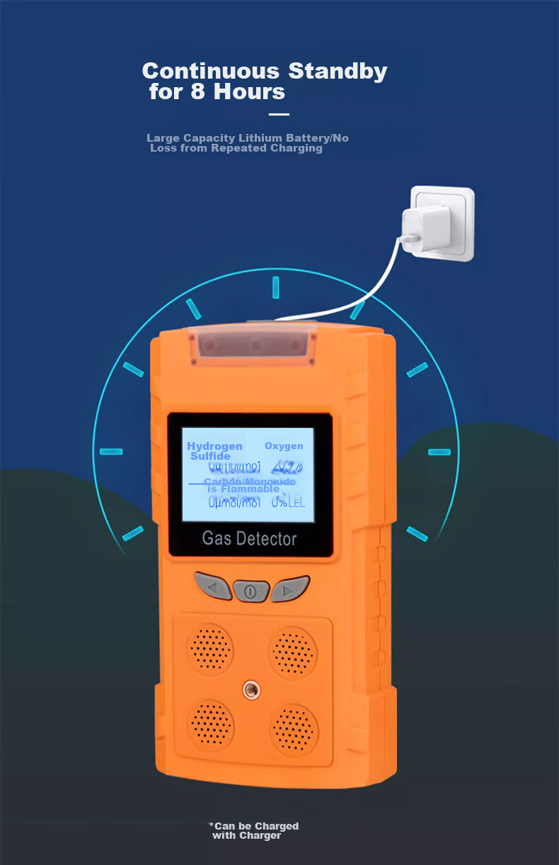 Beihai Pump-Suction Four-In Gas Detector, Combustible Gas Oxygen CO Hydrogen Sulfide, Confined Space Alarm PLT300-4 12