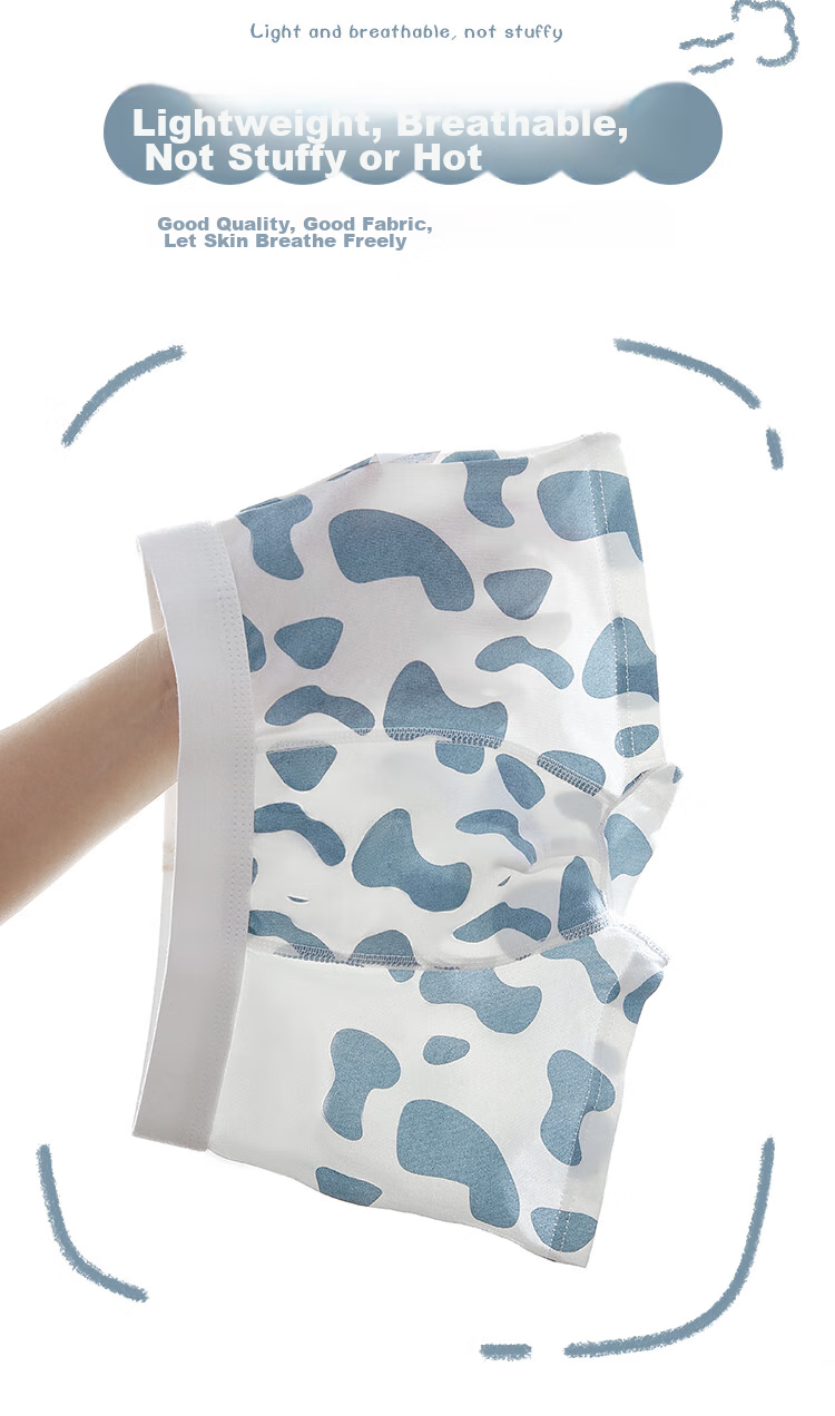 LangSha Boys' Underwear, Class A Cotton Briefs, Mid to Big Kids' Boxer Shorts, Boys' Milk Cow Pattern, Size 170 6