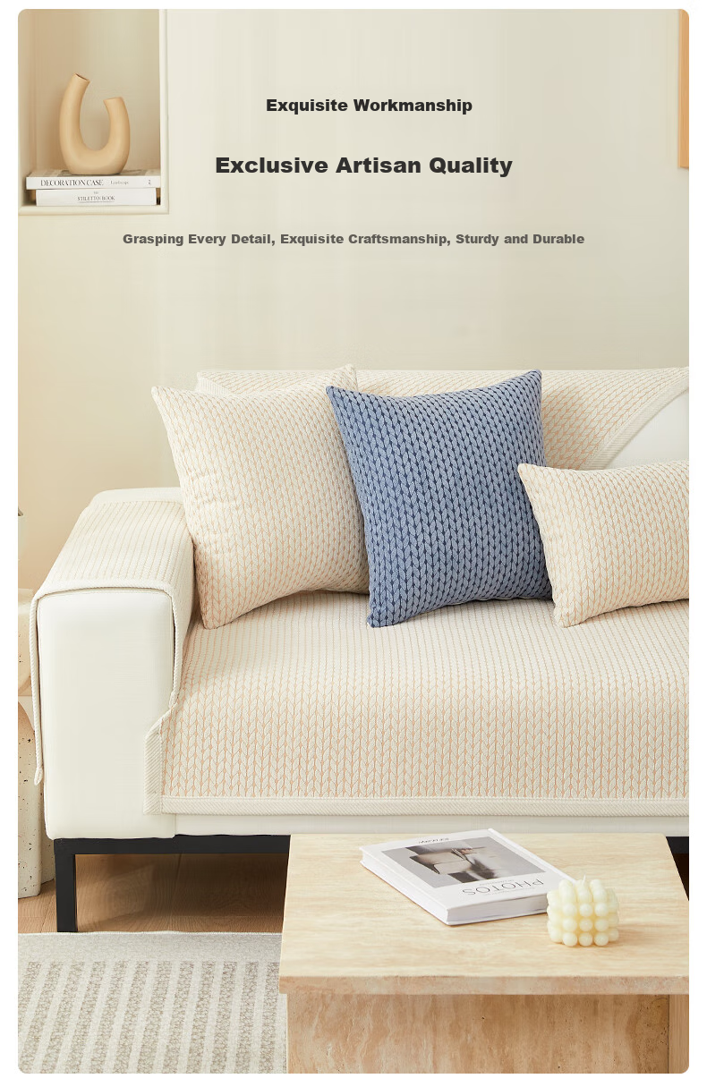 CHERISHES LIFE Sofa Cushion, All-Season Luxury Leather Sofa Cover, Chenille, 2026 Best-Selling Non-Slip Throw Blanket, 90*90cm 8
