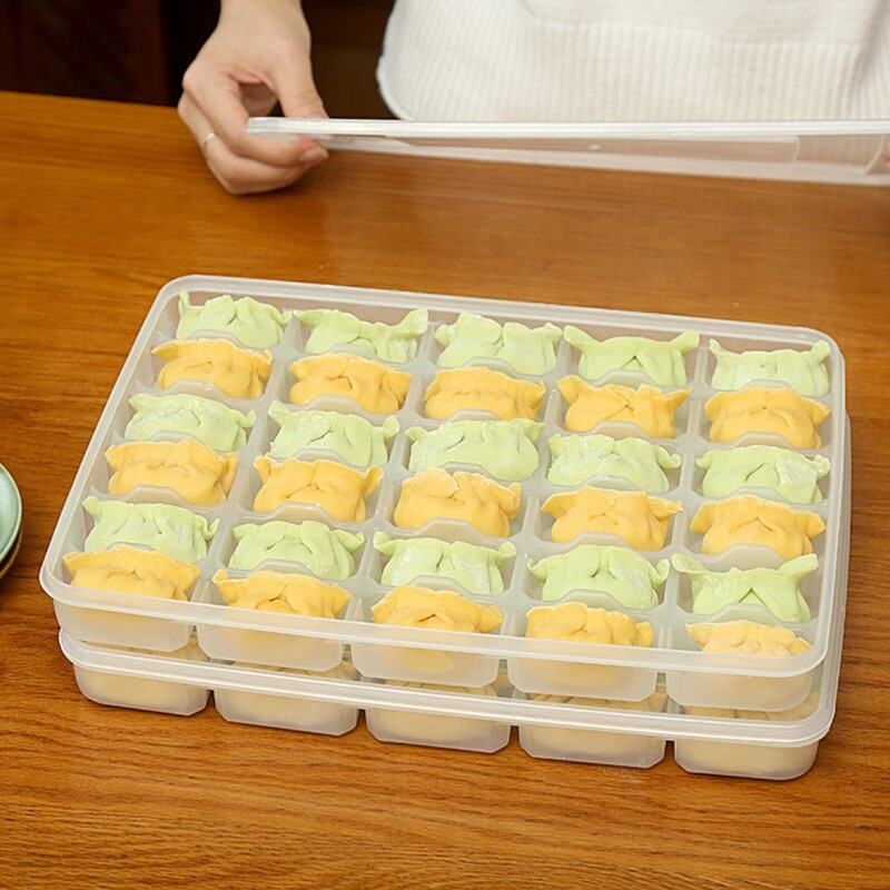 Babike Single-Layer 30-Compartment Food Storage Container, Non-Stick Refrigerator Organizer Box, Microwave-Safe And Defrostable