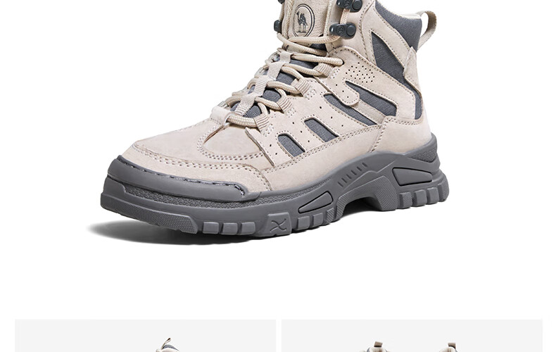 CAMEL Brand Outdoor Casual Hiking Shoes, Work Boots, Thick-Soled Martin Boots for Men And Women, P14W342609, Aiersha, Size 42 17