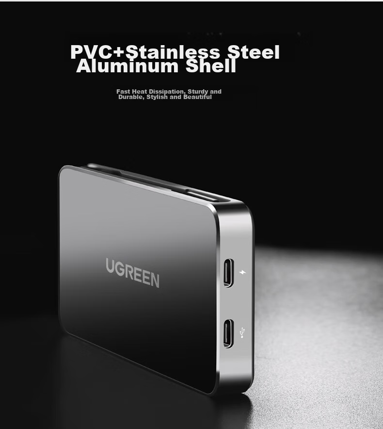 UGREEN Type-C Expansion Dock, Computer Converter, Gigabit Ethernet Port Expansion Dock, 4K 60Hz Gaming High Refresh Rate HDMI Adapter, Multi-Functional Interface for Computers, Compatible with Apple And Huawei 12