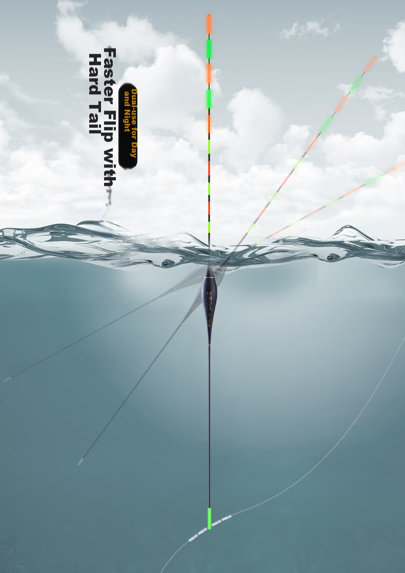 Minjianyiren HK Second Generation Ultra-Thin Tail Luminous Float, Eye-Catching Electronic Float for Day And Night Use, Highly Sensitive Carp And Crucian Carp Fishing Float for Black Pit Fishing 4