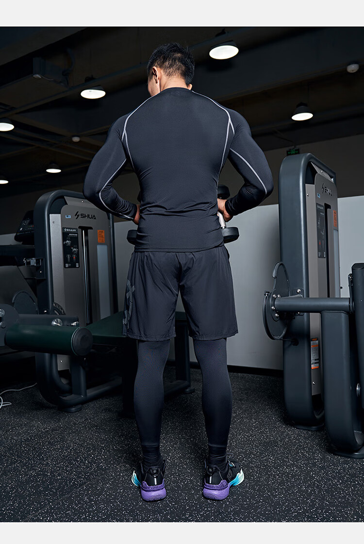 RIGORER Men's Fleece-Lined Casual Sports Fitness Pants, High-Elasticity Training Compression Pants, Warm Long Pants for Home Wear 12