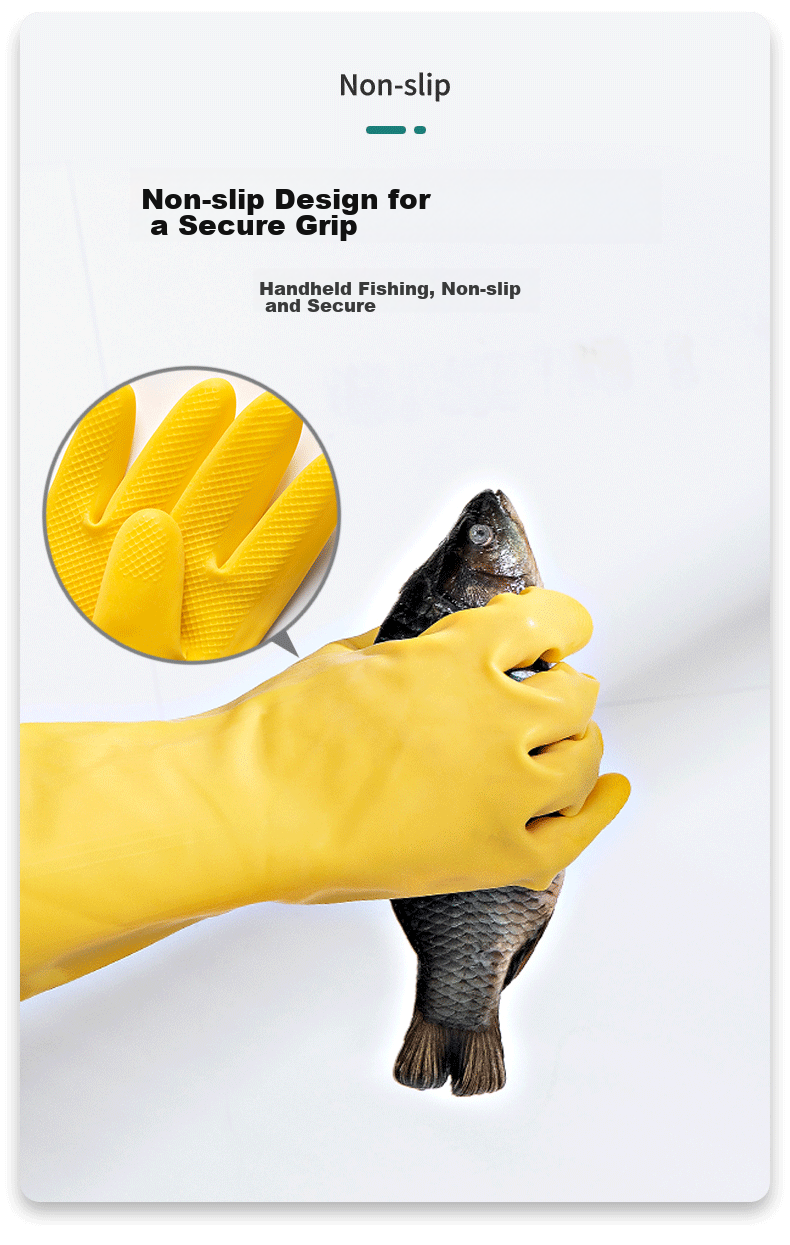 MEIJIARIJI Thickened Latex Rubber Gloves M Size 2 Pairs Household Dishwashing Gloves Property Cleaning Rubber Gloves 7