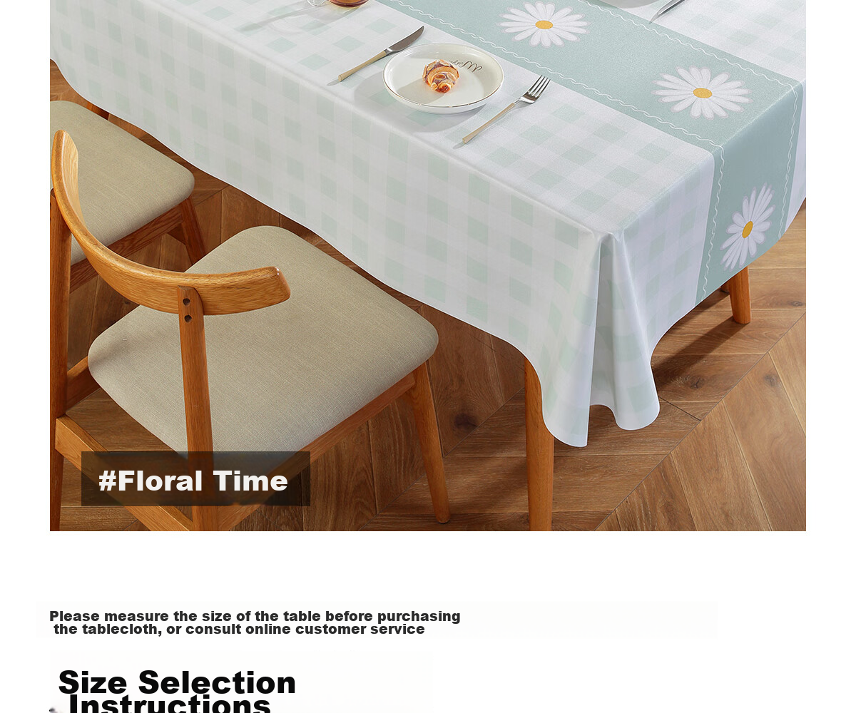 Mihua Rectangular Tablecloth, Waterproof And Oil-Proof, Washable, Heat-Resistant PVC Table Mat, Coffee Table Cover, Small Floral Patter 21