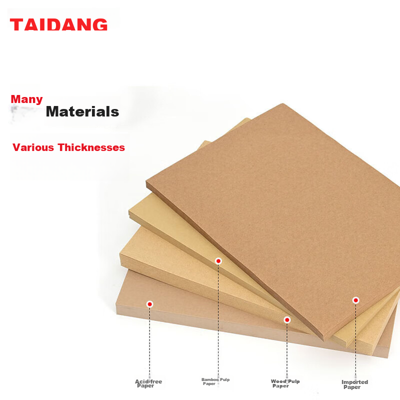 Taidang Kraft Paper, Blank A4 Size Paddle Paper, A4 Cover Paper, Voucher Cover Kraft Printing Paper, 120g [100 Sheets] NA4120 1