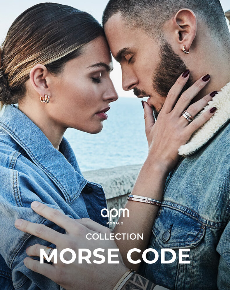 APM Monaco [Zhou Yiran's Style] LOVE Morse Code Ring, Couple Rings, Gift for Girlfriend Or Boyfriend, Birthday Present 1