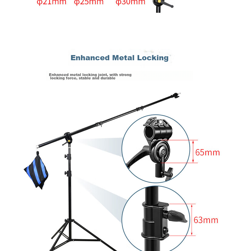 JINBEI L-210 Medium-Angle Crossbar Studio Accessory Equipment, Extendable Multi-Purpose Photography Light Stand Crossbar L-210 Medium-Angle Crossbar (Including Balance Sandbag) 6