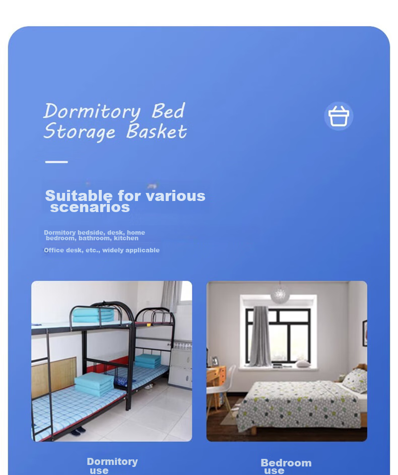 Jinghuisichuang Dormitory Bedside Storage Rack, College Student Dorm Organization Essential, Upper Bunk Hanging Basket, Black, Dorm Room Must-Have 5