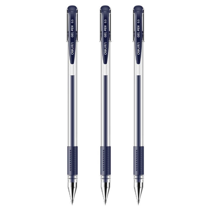 Deli Classic Retractable Gel Pen, 0.5mm Bullet Tip Signing Pen, Ink Blue, 12 Pens/box, P06600ES for College Entrance Exam