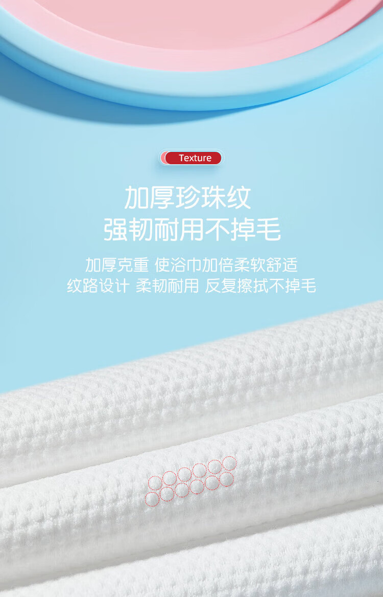 JAJALIN Disposable Bath Towels, 2 Individually Wrapped, Thick Large Pearl Pattern, Travel-Friendly Portable Towels, 70*100cm 1