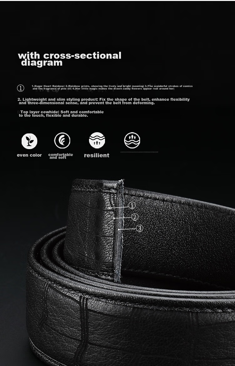 Goldlion Leather Belt with Automatic Buckle, High-Quality Wooden Gift Box, Birthday Present 7
