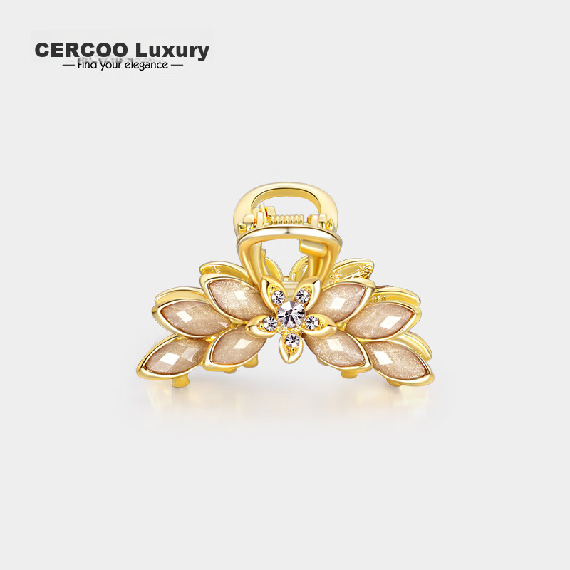 Cercoo Floral Illustration Series Medium Hair Claw Clip for Women, Retro Elegant Hair Accessory, Back of Head Hair Clip, Gift for Girlfriend