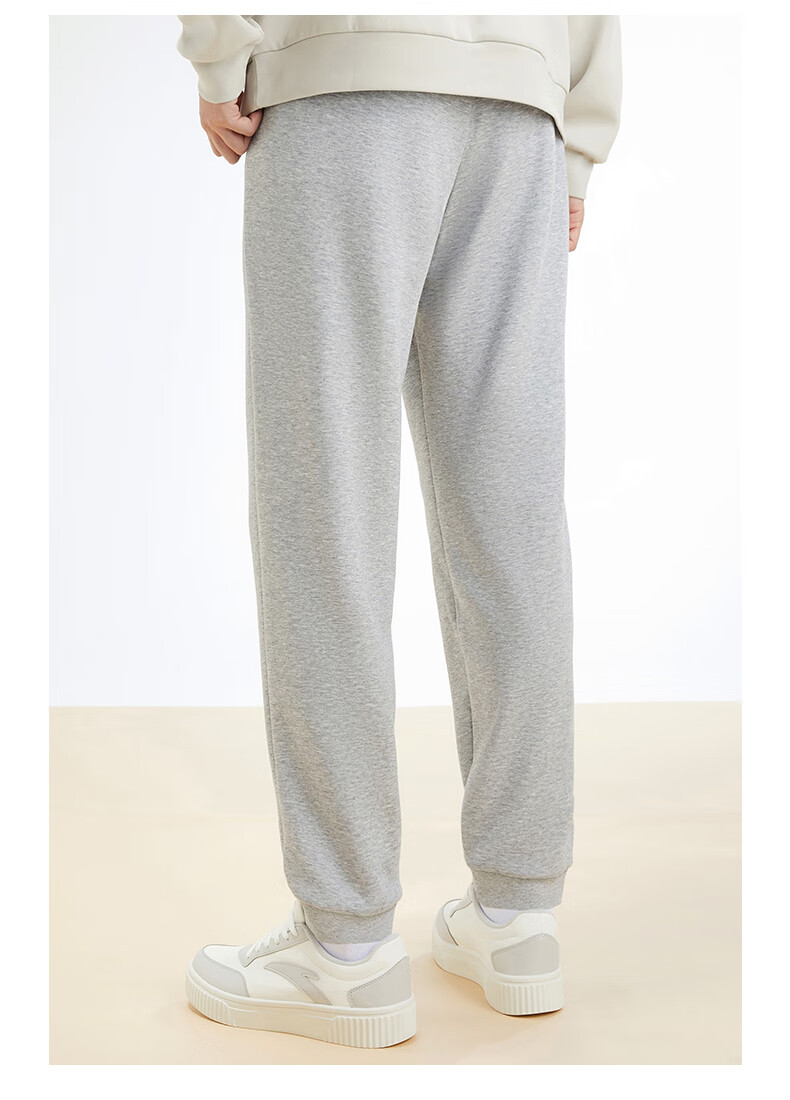 Anta Fleece-Lined Men's Straight-Leg Sweatpants Knitted Outdoor Running Warm Casual Pants for Men 47