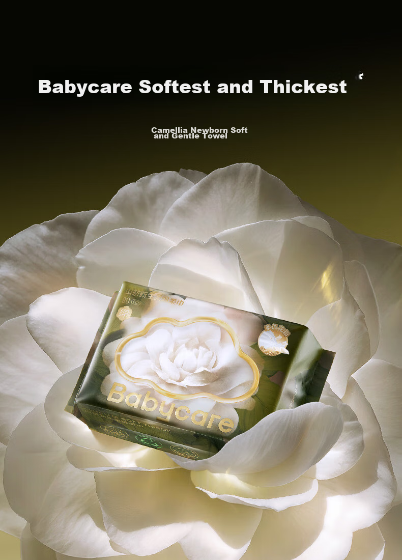 Babycare Face Mask Soft Tissues for Infants, Camellia Newborn Ultra-Soft Cream Tissues, Disposable Facial Wipes, Fluffy Wipes, 80 Sheets * 18 Packs 4