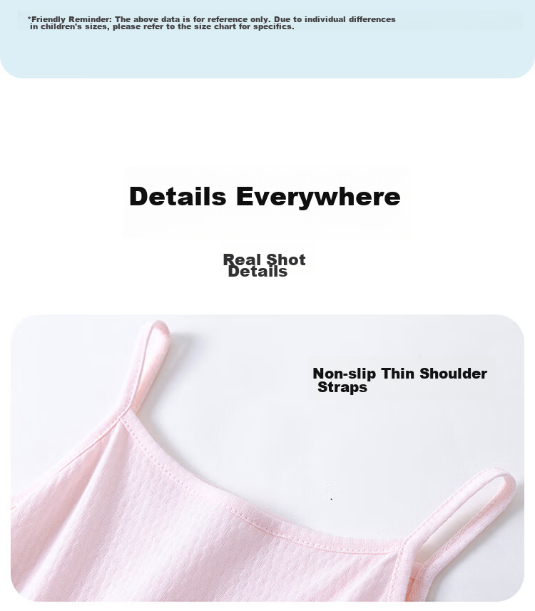 Dingguagua Girls' Camisole, Children's Cotton Tank Top, Baby Development Period, Little Girls' Breathable Style, Pure Cotton, 2-Pack, Size 150 10