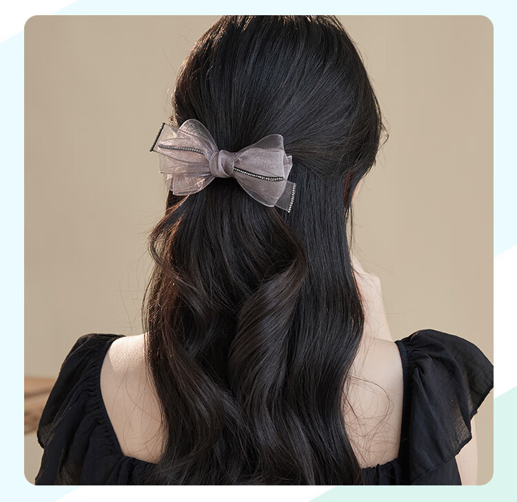 CHIMERA Korean Organza Bow Hair Clip, Ponytail Barrette, Half-Up Hairpin, Hair Accessory for Women, Mid-Autumn Festival Gift 5