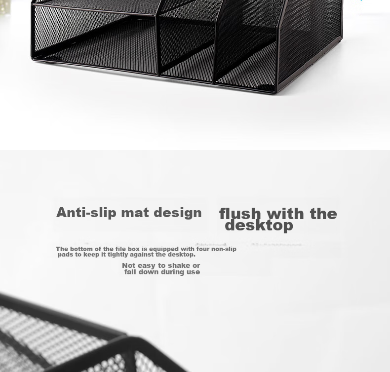 KW-Trio [No Installation Required] Desktop Metal Storage Organizer File Holder Document Basket File Rack File Stand / Stationery Organizer File Holder 8