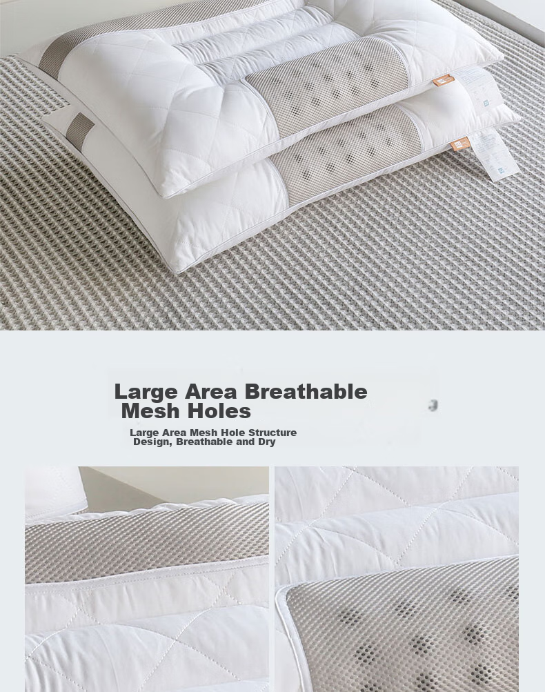 HLA Buckwheat Pillow Core Cervical Pillow Lavender Mugwort Sleep Neck Support Pillow Single 48*74cm 7