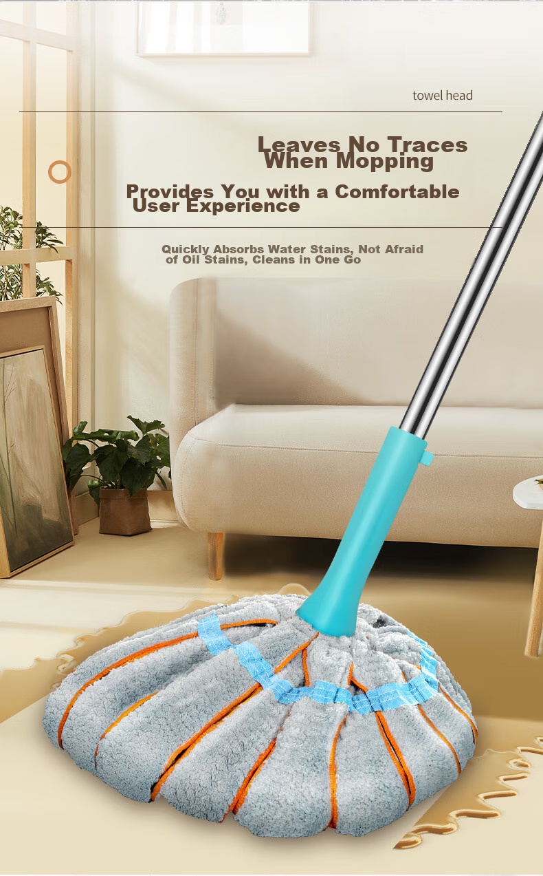 Baijiahaoshi Cotton Yarn Mop, 55cm, 1 Cloth, Twist-Wringing, Must-Ka Lock, No-Hand Washing, Household All-In Absorbent Floor Mop 4