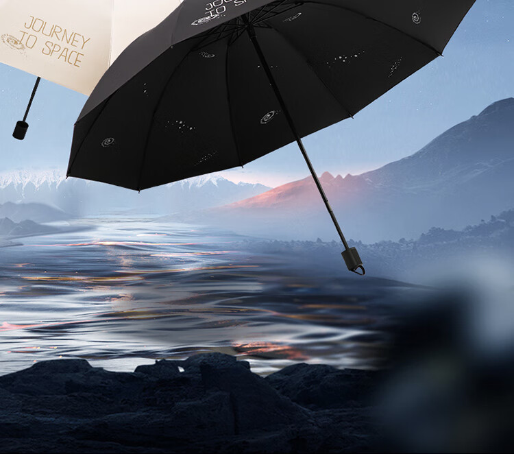Paradise Umbrella Double Folding Sun and Rain Umbrella 10-Rib Extra Large Reinforced Dark Teal Gray 2
