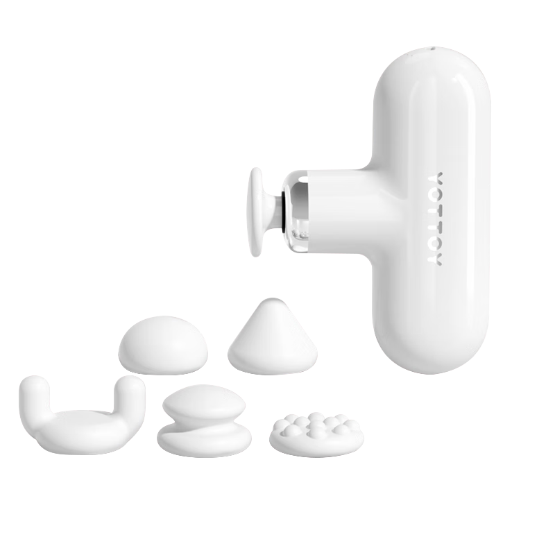 Yottoy Mini Massage Gun, Fascia Gun, Neck Massager, Multifunctional Fitness Deep Tissue Massager, White - Gift Box Editio