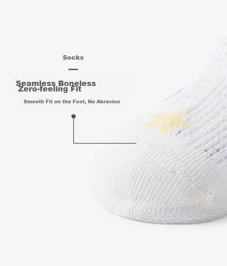 Niduoxiong Children's Socks, Summer Baby Mesh Socks, Loose-Top Thin Cotton Socks for Boys, Newborn Socks for Kids 7