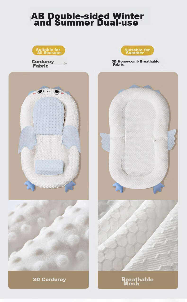 Leyunbaby Crib Bed, Newborn Baby Bionic Bed, Sloped Pillow Pad, Sleep Aid, Movable And Portable, Anti-Pressure And Anti-Fright Device 7