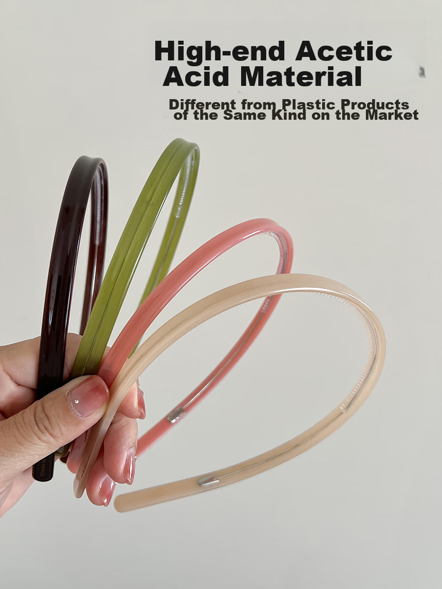 Xiangwan Headband, Acetate Thin Style Hairband, Non-Binding, Non-Slip, with Teeth, Elegant Appearance, for Going Out, Hair Accessory, to Crush Hair, Mid-Autumn Festival Gift 1