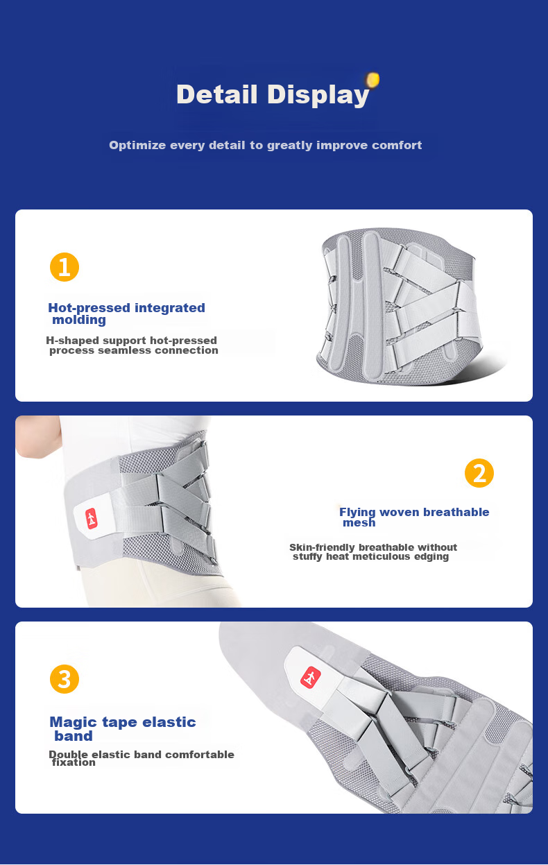 Lizi Waist Support Belt, Lumbar Disc Support Brace, Herniated Disc Fixation, Steel Plate Support for Back Pain Relief, Unisex XL Size 12
