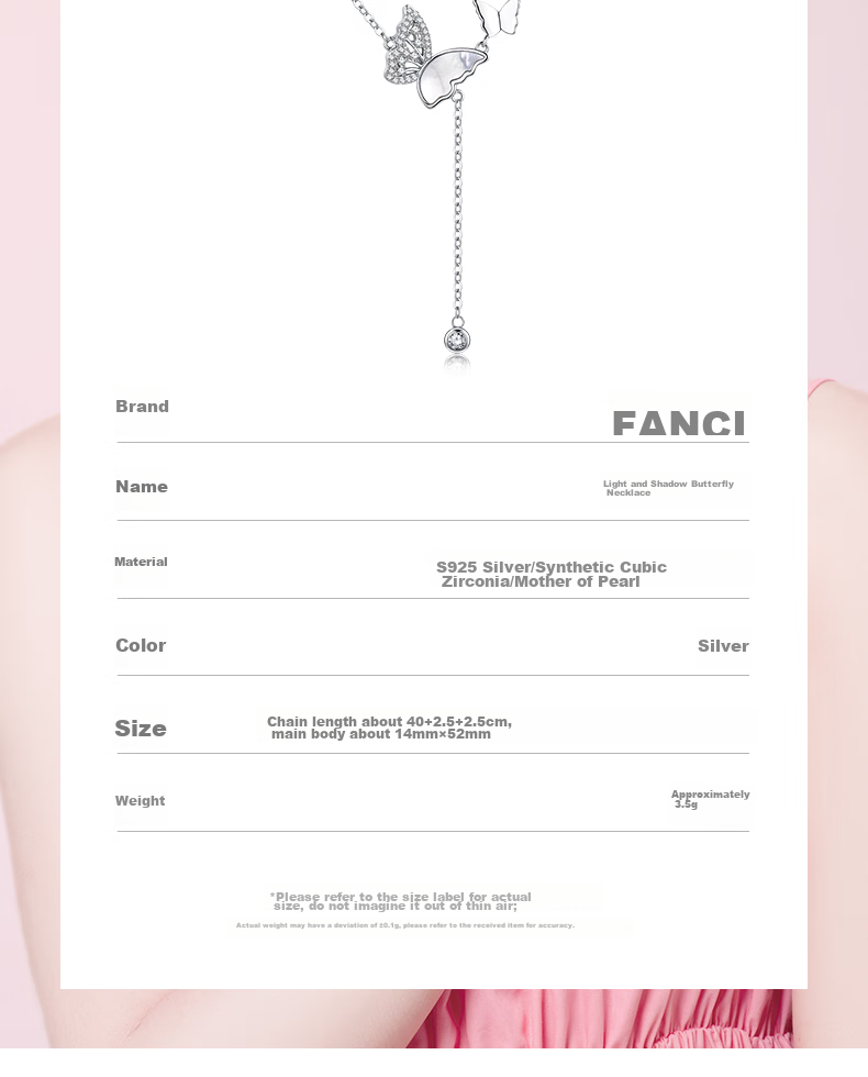 Fanci Light And Shadow Butterfly Necklace for Women, Silver Collarbone Chain, Luxurious High-End Jewelry Pendant, Birthday Gift for Wome 7