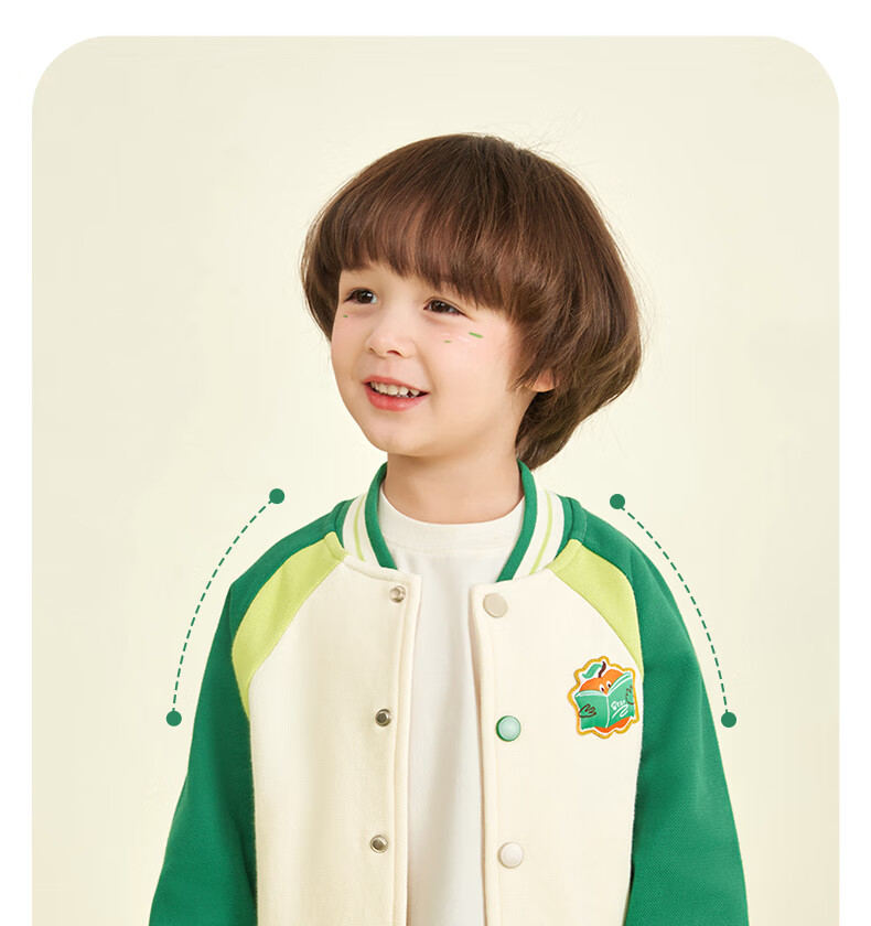 Ciciibear Boys' Baseball Jacket Spring And Autumn Style, Children's Autumn Outerwear, 2024 New Vintage Color-Block Design for Boys 6