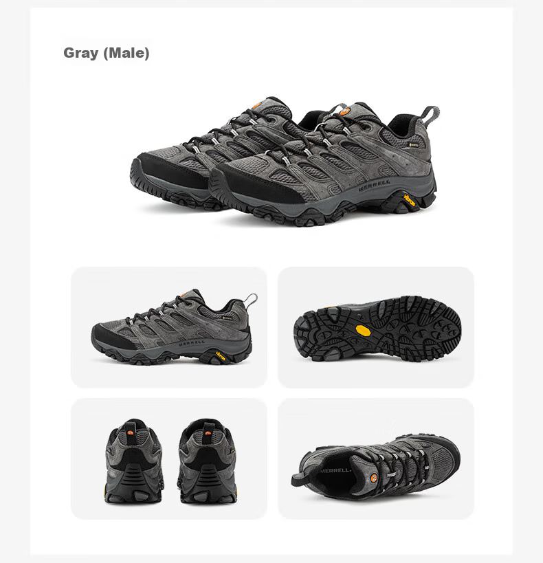 Merrell MOAB3 GTX Hiking Shoes, Outdoor Waterproof Sports Climbing Shoes for Men, Vibram Outsole, Non-Slip Breathable Winter Shoes, Size 42 17