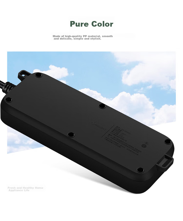 BULL Power Strip / Extension Cord / Surge Protector / Multi-Outlet Strip / Power Bar / Cable Reel, Black Matte Finish, 6 Outlets with Master Switch, Total Length 1.8 Meters, GN-B8330H 9