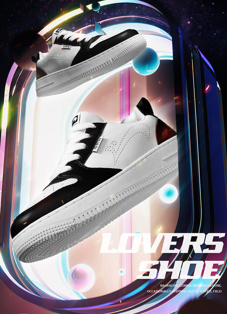 Guirenniao Men's Sneakers, New Style Men's Shoes, Casual Shoes, Skateboard White Shoes, Sports Shoes, Black/white, Size 42 1