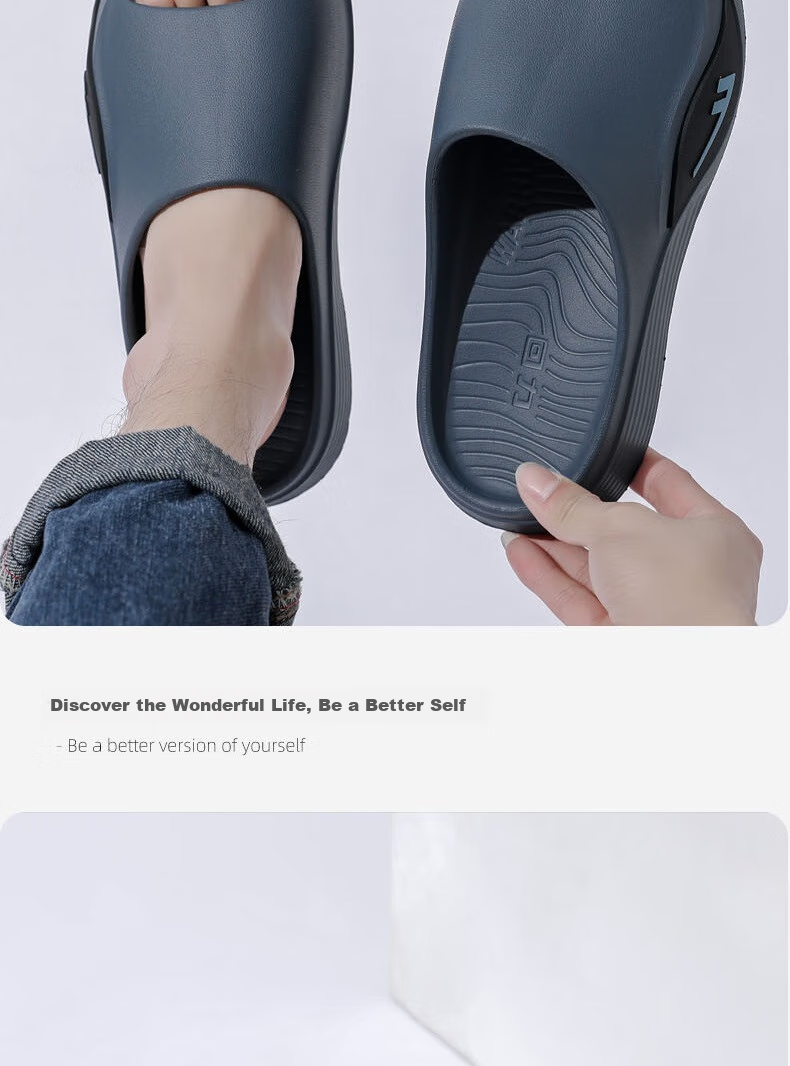 Huili Slippers for Men, Summer Outdoor Non-Slip Beach Shoes, Home Sports Sandals, HL0231 White, Size 42-43 13