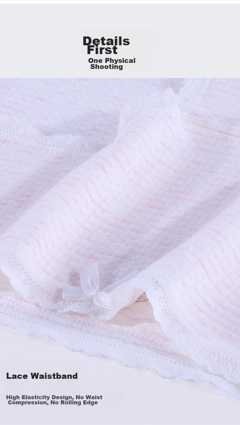 Hzasz Children's Underwear, Girls' Triangle Panties, Pure Cotton Crotch, Antibacterial, for Older Children 6-12 Years Old, Puberty Underpants 9