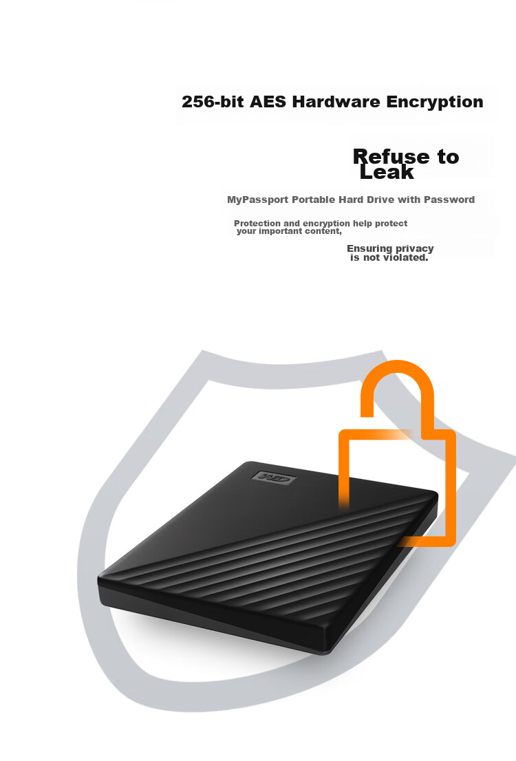 Western Digital (WD) Portable Hard Drive, 6TB, USB3.0, My Passport Edition, 2.5-Inch, Black, Mechanical Hard Drive, External for Laptops, Large Capacity Encrypted, Family Storage 8