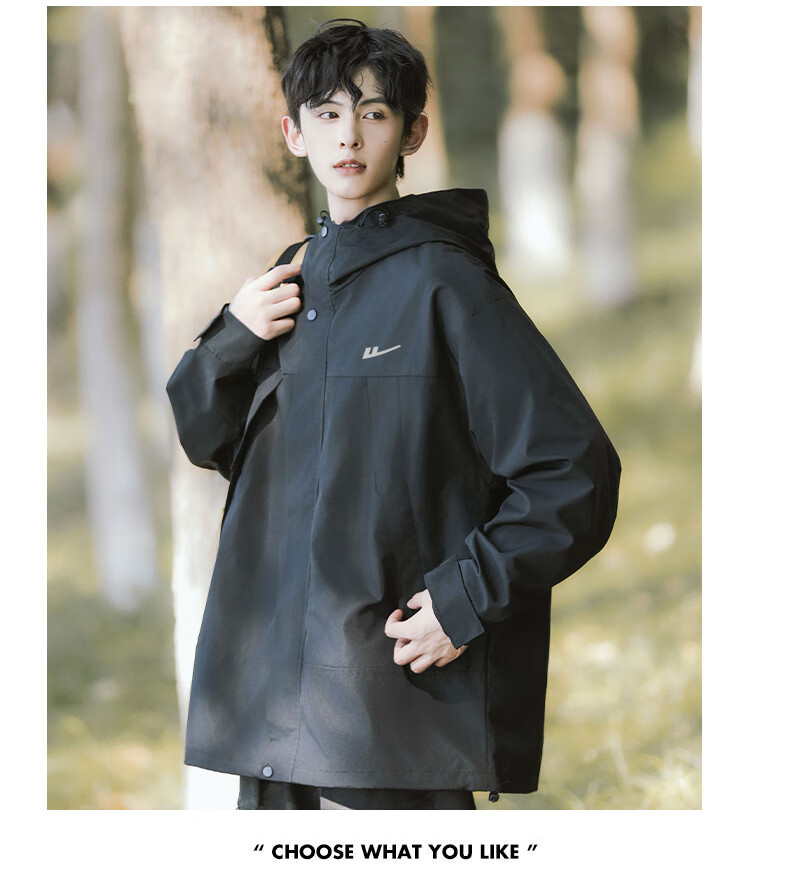 Huili Casual Jacket for Men, Spring And Autumn Outerwear, Windproof, Waterproof, Breathable, Hiking Coat 14