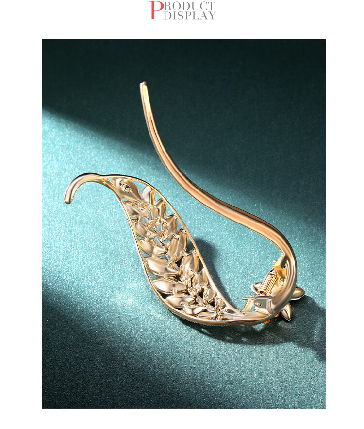 CHIMERA High-Quality Leaf Hair Clip, Rhinestone Twist Clip, Hairpin, Hair Accessory, Hair Clip, Women's Mid-Autumn Festival Gift 4