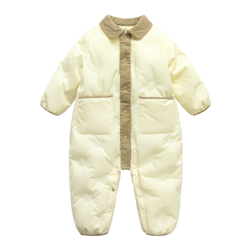 Minibala Mini Egg Puff Bala Down Jumpsuit Unisex Toddler Baby Cute Lapel Winter Lightweight Jacket