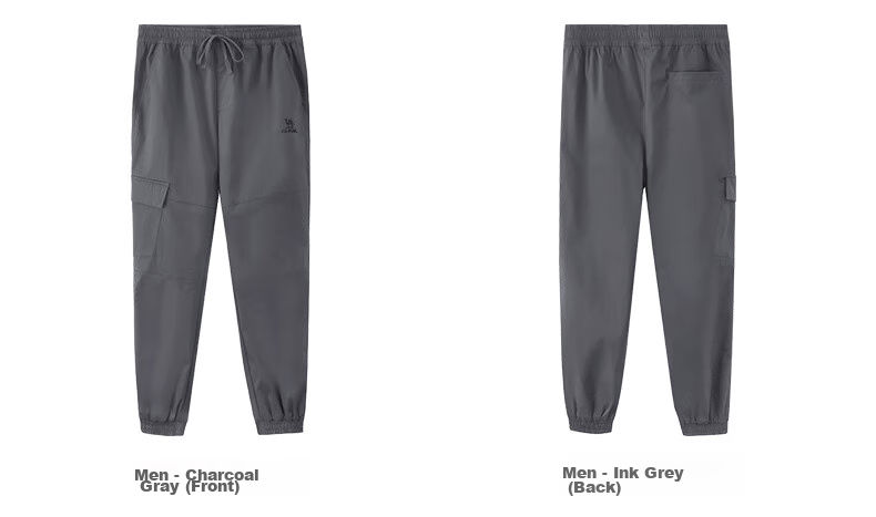 CAMEL Men's Sports Casual Pants, Water-Repellent Woven Jogger Sweatpants, J13CAVLR060, Phantom Black, XL 37