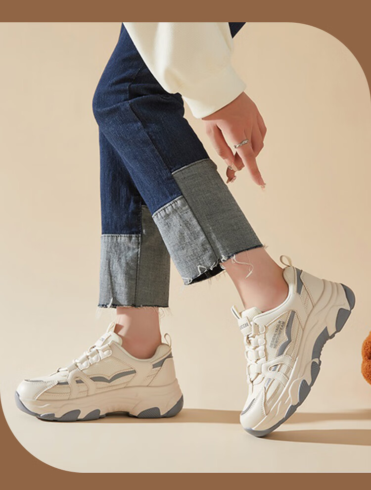 Yierkang Women's Chunky Sneakers, Lightweight And Versatile Casual Shoes for Spring And Summer, Outdoor Thick-Soled Sports Shoes, Simple Breathable Comfortable Footwear for Wome 13