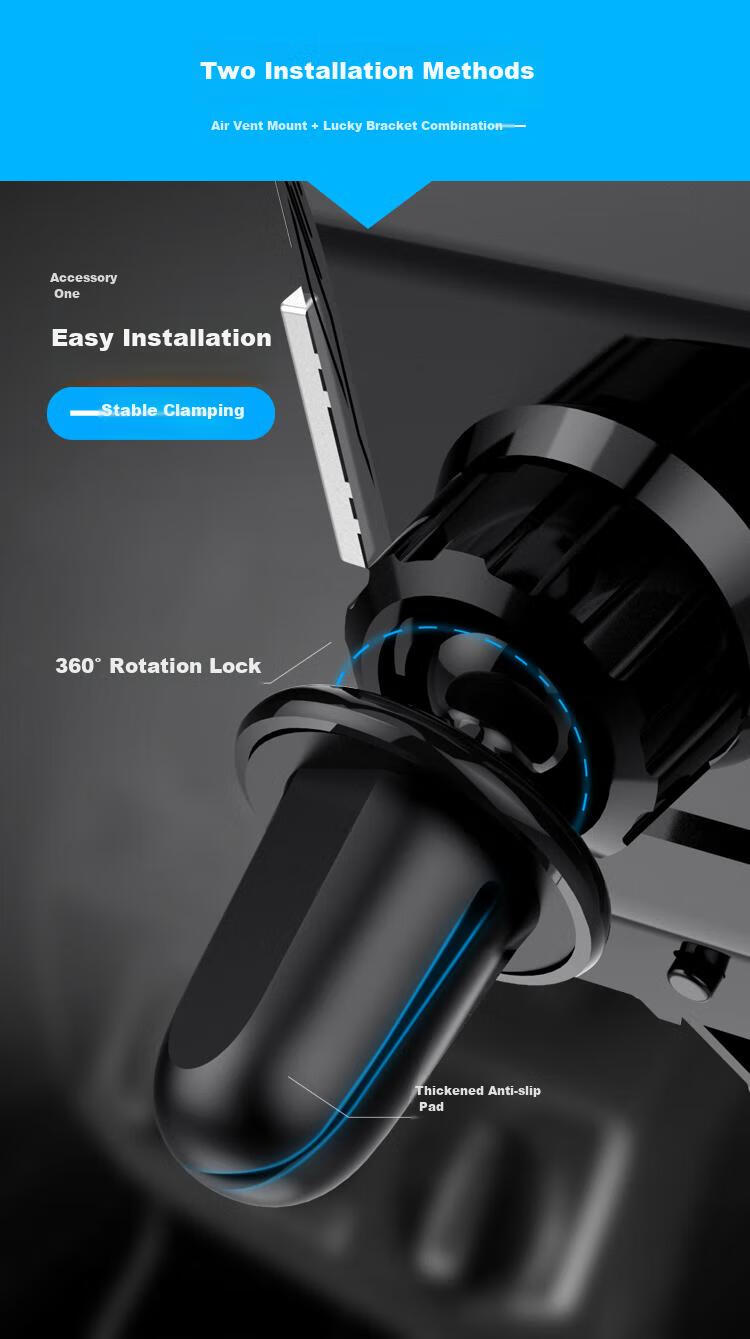 ESCASE Car Wireless Charging Dock, Fast Charging Car Air Vent Mount, Compatible with Apple 15 And Xiaomi 14 Phones 13