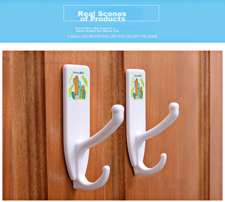 CHAHUA No-Drill Strong Adhesive Hooks for Bathroom And Kitchen, ABS Material, Weight Capacity 5kg, Clothes Hangers, Pack of 2, Extra Strong 4